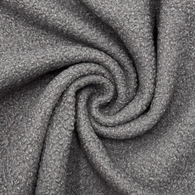 Tissu Polyester Fausse Fourrure Mouton Gris Clair Uni - Coupon 300cm x 145cm