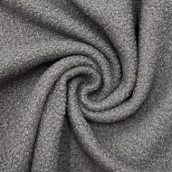 Tissu Polyester Fausse Fourrure Mouton Gris Clair Uni - Coupon 200cm x 145cm