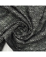 Tissu Maille Chiné Polyester Viscose Noir Effet Moucheté - Coupon 300cm x 160cm