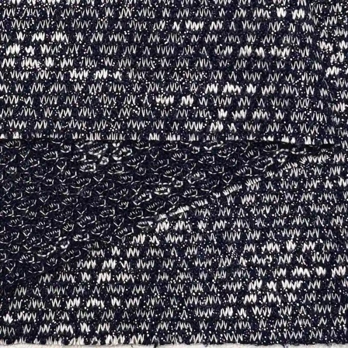 Tissu Maille Chiné Polyester Viscose Marine Effet Moucheté - Coupon 300cm x160cm