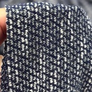 Tissu Maille Chiné Polyester Viscose Marine Effet Moucheté - Coupon 300cm x160cm