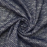 Tissu Maille Chiné Polyester Viscose Marine Effet Moucheté - Coupon 300cm x160cm
