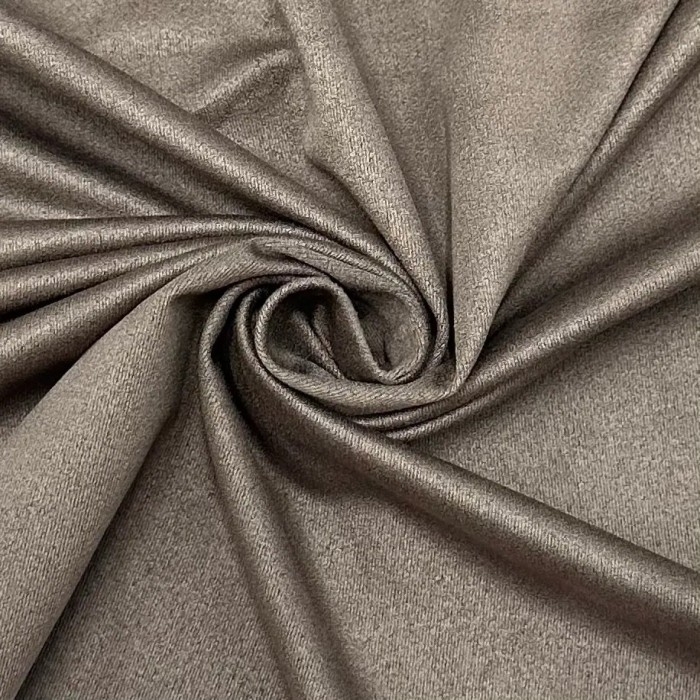 Tissu Suédine Polyester Élasthanne Gris Taupe Uni - Coupon 300cm x145cm