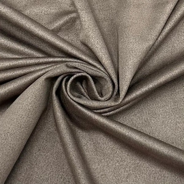 Tissu Suédine Polyester Élasthanne Gris Taupe Uni - Coupon 300cm x145cm
