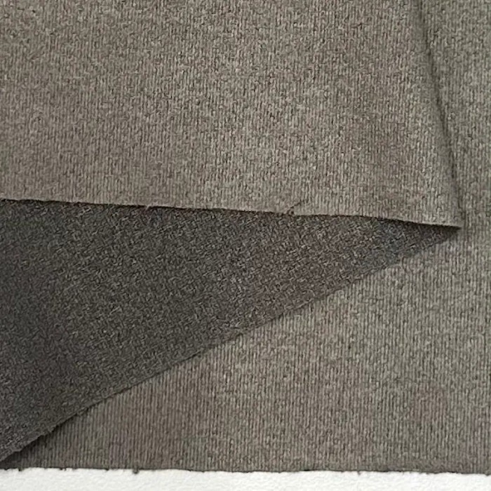 Tissu Suédine Polyester Élasthanne Gris Taupe Uni - Coupon 300cm x145cm