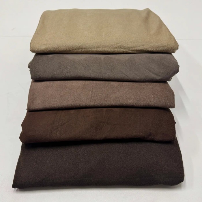 Tissu Suédine Polyester Élasthanne Chocolat Marron Foncé Uni - Coupon 300cm x145cm