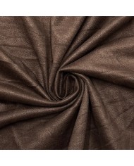 Tissu Suédine Polyester Élasthanne Chocolat Marron Foncé Uni - Coupon 300cm x145cm