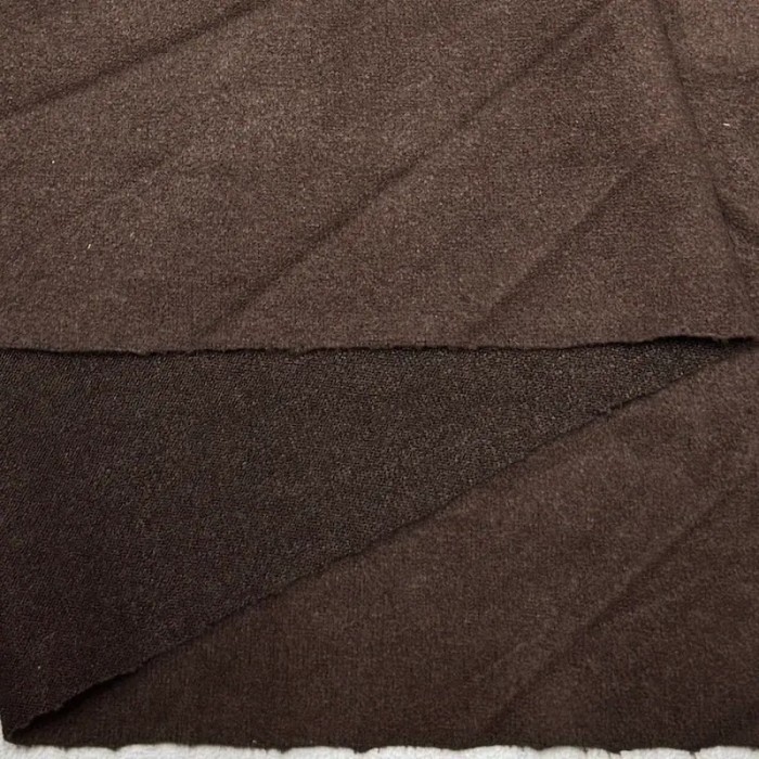 Tissu Suédine Polyester Élasthanne Chocolat Marron Foncé Uni - Coupon 300cm x145cm