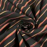 Tissu polyester à rayure noir multi-couleurs Tissu polyester à rayure noir multi-couleurs