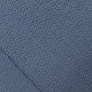 Tissu Polaire Polyester Gaufrée Losange Bleu Ardoise Uni- Coupon 200cm x180cm