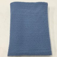 Tissu Polaire Polyester Gaufrée Losange Bleu Ardoise Uni- Coupon 200cm x180cm