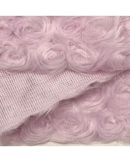Tissu Doudou Polyester Effet Roses Lila Uni- Coupon 200cm x150cm