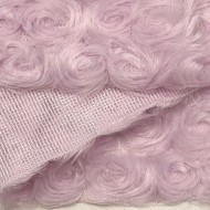 Tissu Doudou Polyester Effet Roses Lila Uni- Coupon 200cm x150cm