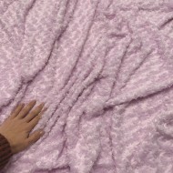 Tissu Doudou Polyester Effet Roses Lila Uni- Coupon 200cm x150cm