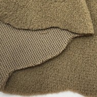 Tissu Fausse Fourrure Sherpa Ourson Polyester Kaki Taupe Uni- Coupon 150cm x 200cm