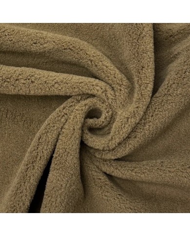 Tissu Fausse Fourrure Sherpa Ourson Polyester Kaki Taupe Uni- Coupon 150cm x 200cm