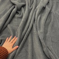 Tissu Polaire Polyester Anthracite Clair Uni- Coupon 170cm x 200cm