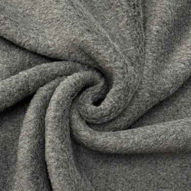 Tissu Polaire Polyester Anthracite Clair Uni- Coupon 170cm x 200cm