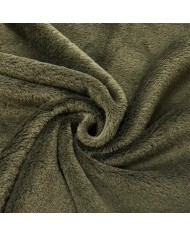 Tissu Polaire Polyester Vert Kaki Foncé Uni- Coupon 150cm x 200cm