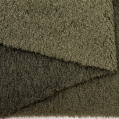 Tissu Polaire Polyester Vert Kaki Foncé Uni- Coupon 150cm x 200cm