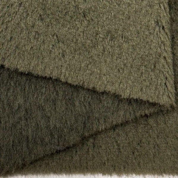 Tissu Polaire Polyester Vert Kaki Foncé Uni- Coupon 150cm x 200cm