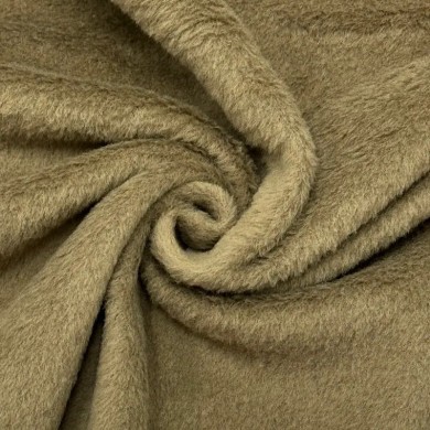 Tissu Polaire Polyester Taupe Kaki Uni- Coupon 150cm x 200cm