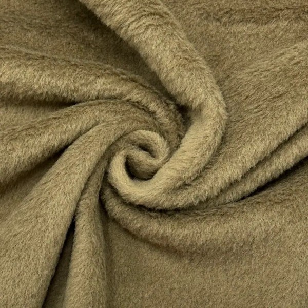 Tissu Polaire Polyester Taupe Kaki Uni- Coupon 150cm x 200cm