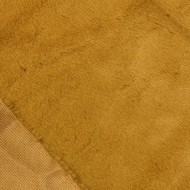 Tissu Doudou Polyester Poils Court Moutard Uni- Coupon 150cm x 200cm