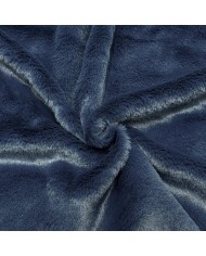 Tissu Doudou Polyester Poils Court Bleu Pétrole Uni- Coupon 150cm x 300cm