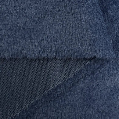 Tissu Doudou Polyester Poils Court Bleu Pétrole Uni- Coupon 150cm x 300cm