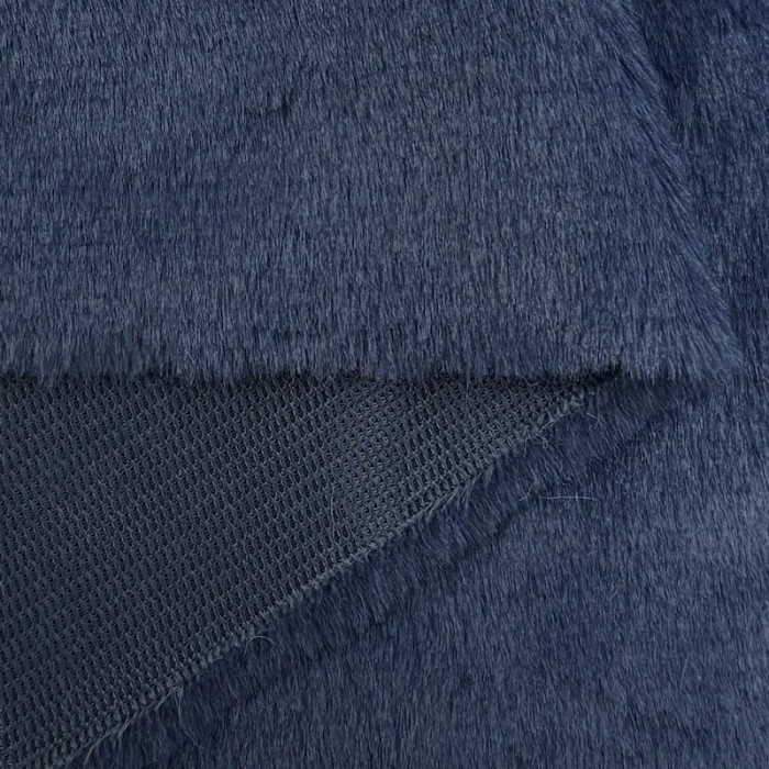 Tissu Doudou Polyester Poils Court Bleu Pétrole Uni- Coupon 150cm x 300cm