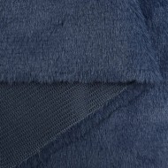 Tissu Doudou Polyester Poils Court Bleu Pétrole Uni- Coupon 150cm x 300cm