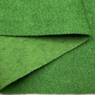 Tissu Laine Polyester Bouilli Vert Gazon Uni- Coupon 150cm x 300cm