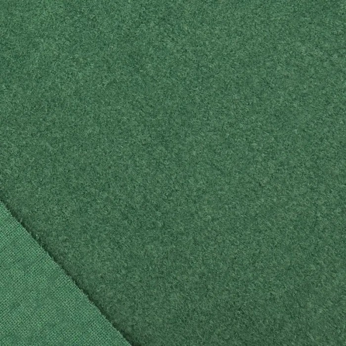 Tissu Laine Polyester Bouilli Vert Uni- Coupon 150cm x 300cm