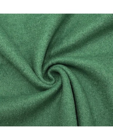 Tissu Laine Polyester Bouilli Vert Uni- Coupon 150cm x 300cm