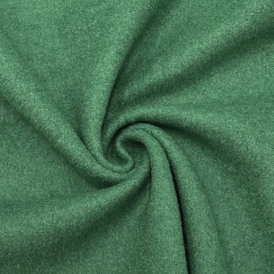 Tissu Laine Polyester Bouilli Vert Uni- Coupon 150cm x 300cm