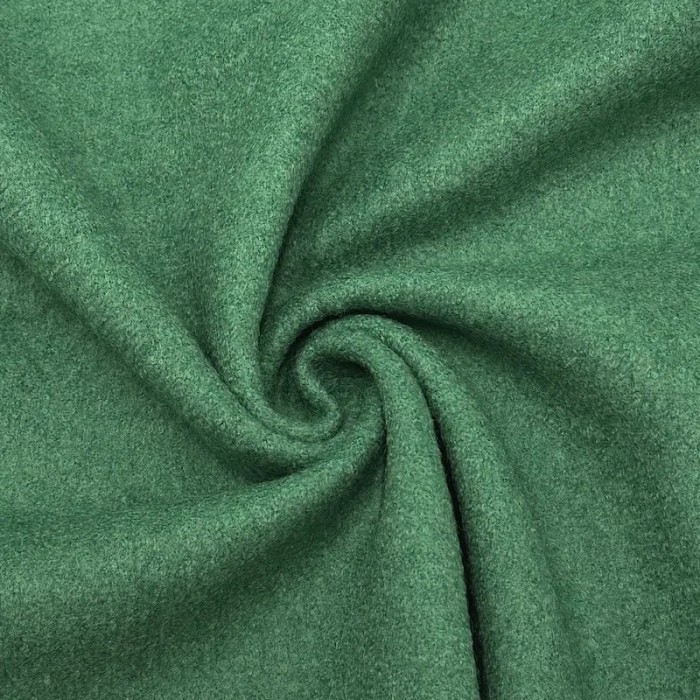 Tissu Laine Polyester Bouilli Vert Uni- Coupon 150cm x 300cm
