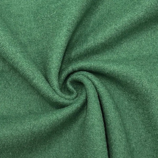 Tissu Laine Polyester Bouilli Vert Uni- Coupon 150cm x 300cm