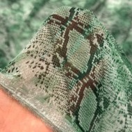 Tissu Voile Polyester Vert Serpentine Python Uni