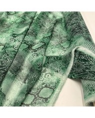 Tissu Voile Polyester Vert Serpentine Python Uni