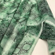Tissu Voile Polyester Vert Serpentine Python Uni