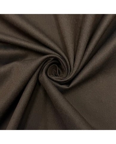 Tissu Coton Viscose Brun Foncé Uni - Haute Couture