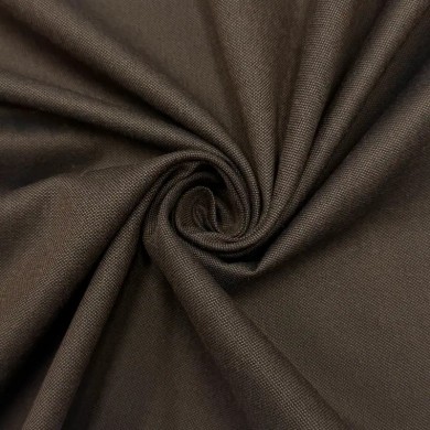 Tissu Coton Viscose Brun Foncé Uni - Haute Couture