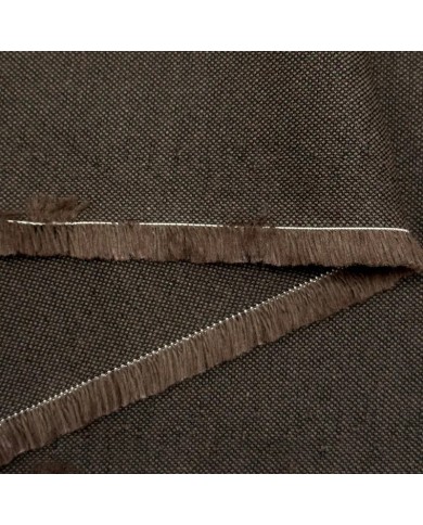 Tissu Coton Viscose Brun Foncé Uni - Haute Couture