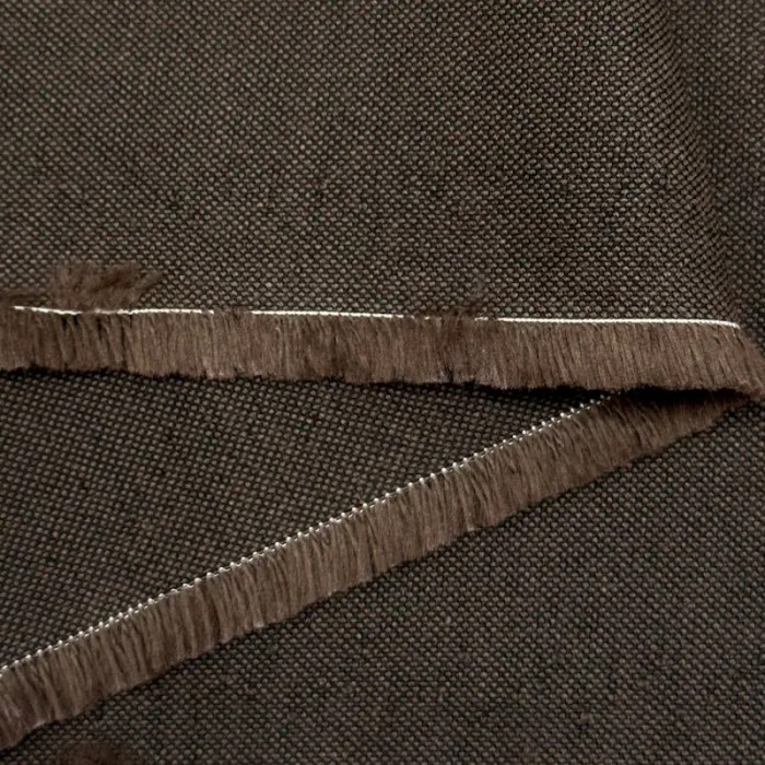 Tissu Coton Viscose Brun Foncé Uni - Haute Couture