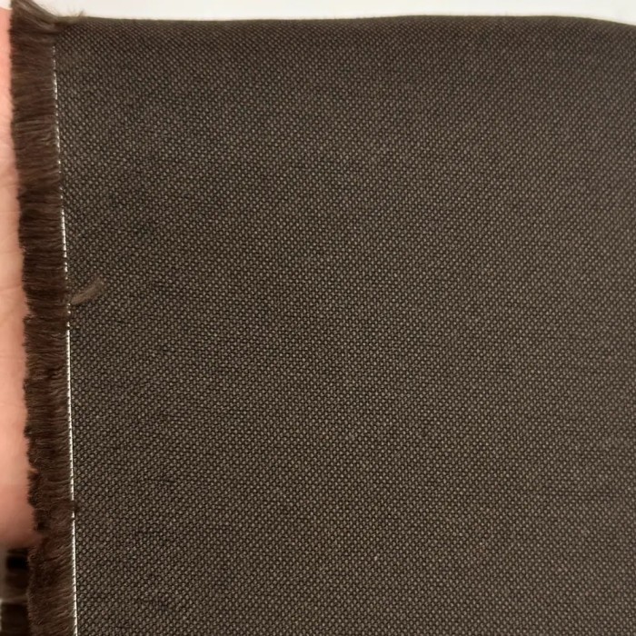 Tissu Coton Viscose Brun Foncé Uni - Haute Couture