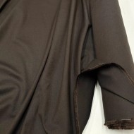 Tissu Coton Viscose Brun Foncé Uni - Haute Couture