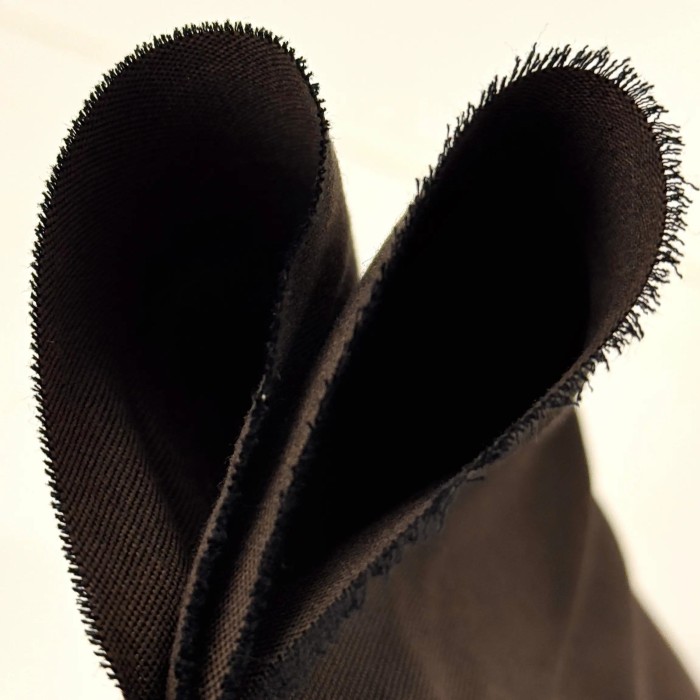 Tissu Coton Viscose Brun Foncé Uni - Haute Couture