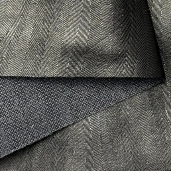 Tissu Polyuréthane Souple Effet Vagues Anthracite