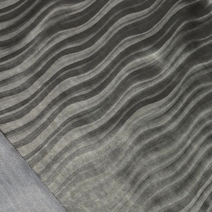 Tissu Polyuréthane Souple Effet Vagues Anthracite
